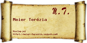 Meier Terézia névjegykártya